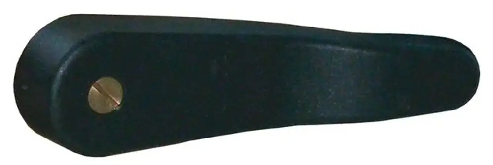 Schwarzer Hebel mit einer runden, goldfarbenen Schraube auf der Oberseite, hergestellt von Syr. Der Hebel hat eine ovale Form mit einer abgerundeten Kante.
